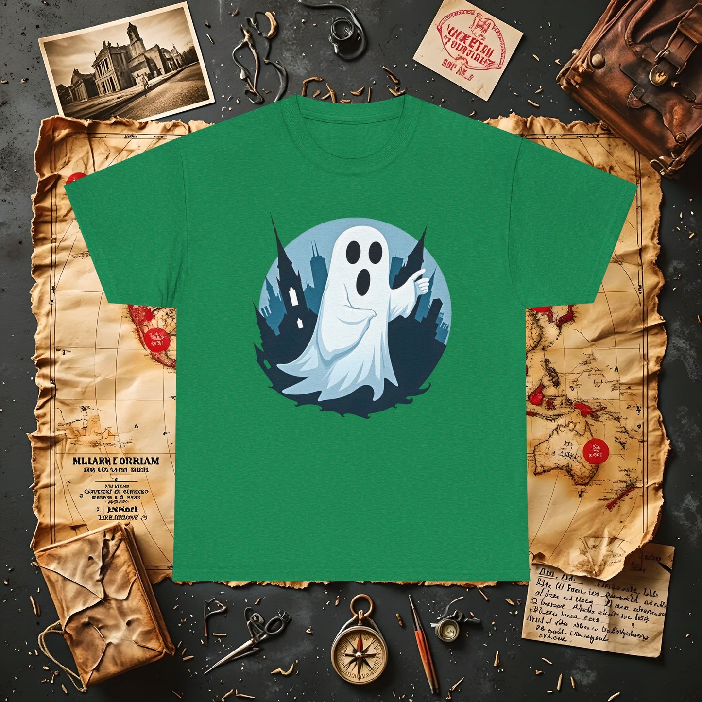 Ghostly Guide True Dark Tourism T-Shirts | Hauntingly Cool Travel Tees for the Morbidly Curious