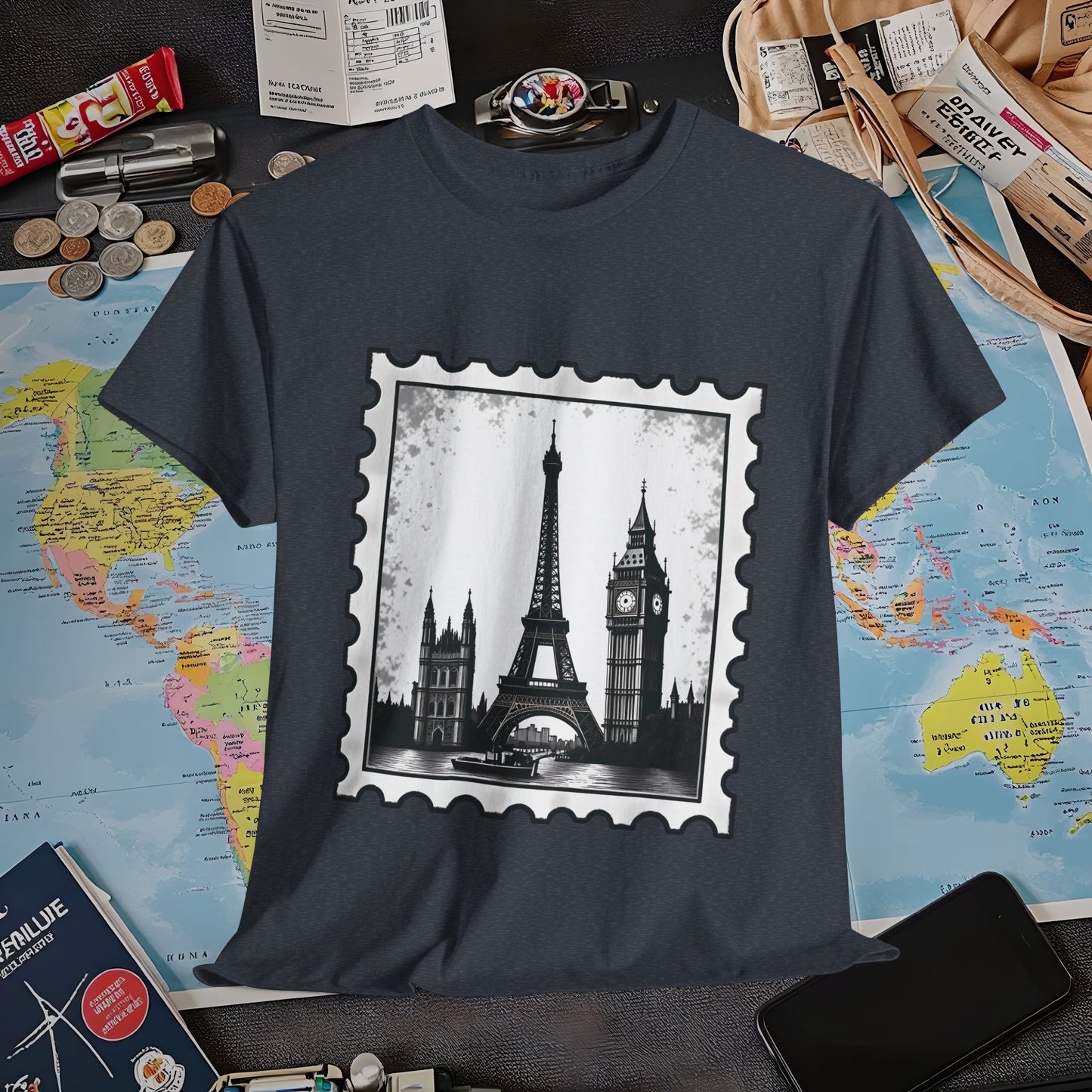 Europe Stamp Air Travel T-Shirts | Jetsetter, Airport, and International Flight Tees