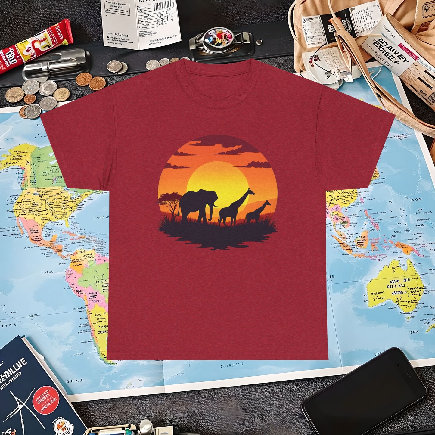 Savanna Silhouettes Air Travel T-Shirts | Jetsetter, Airport, and International Flight Tees