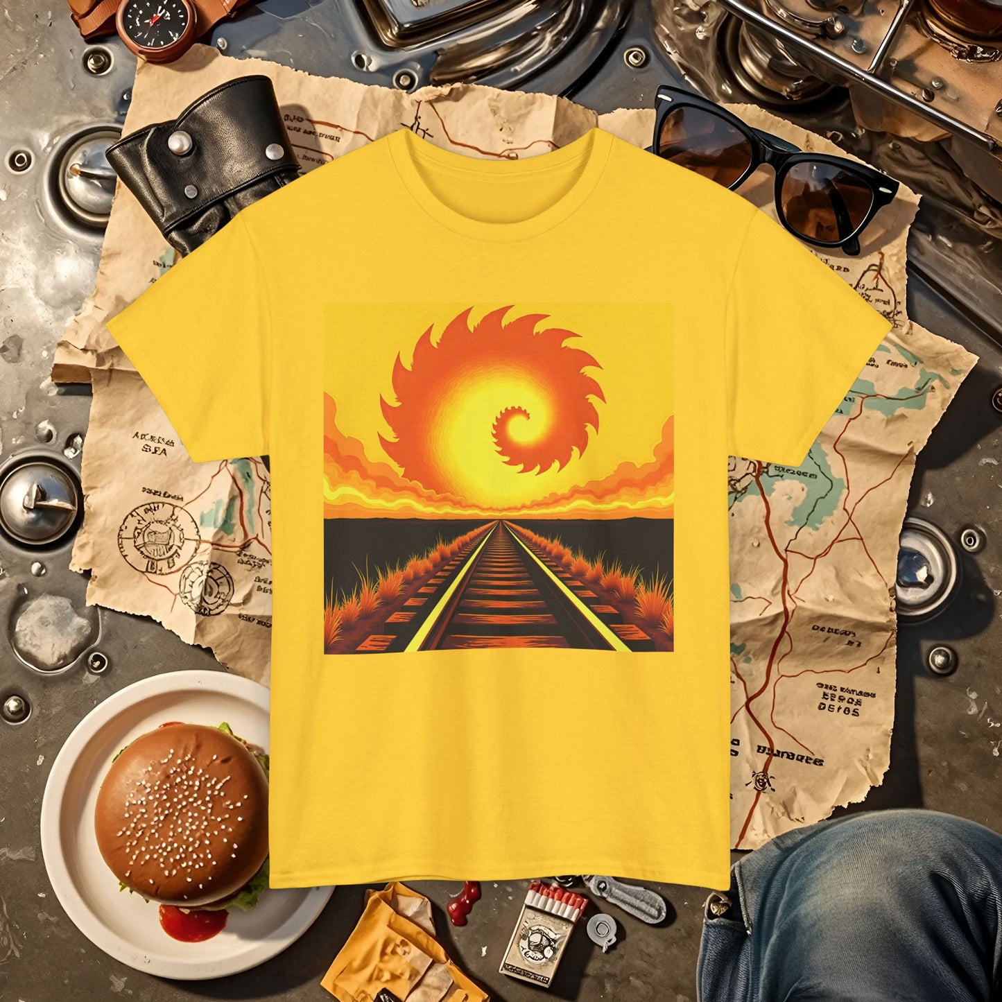 Sunset Journey Road Trip & Vehicle Travel T-Shirts | Car, RV, and Motorcycle Adventure Tees