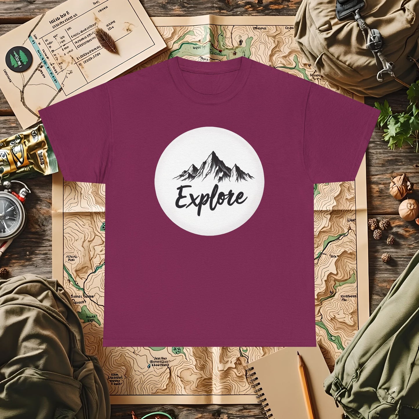 Mountain Explore Outdoor Adventure T-Shirts | Camping, Hiking, Rafting & Kayaking Tees for Nature Lovers