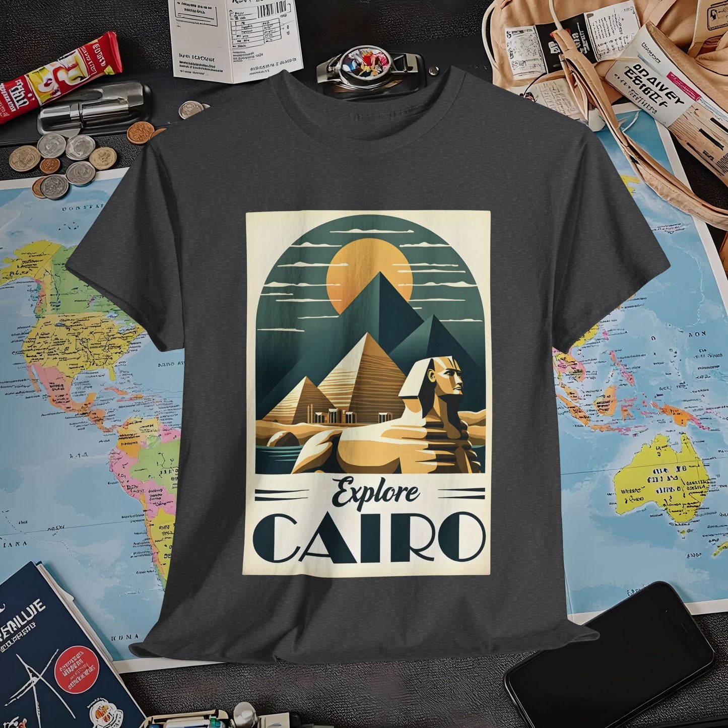 Cairo Elegance Air Travel T-Shirts | Jetsetter, Airport, and International Flight Tees