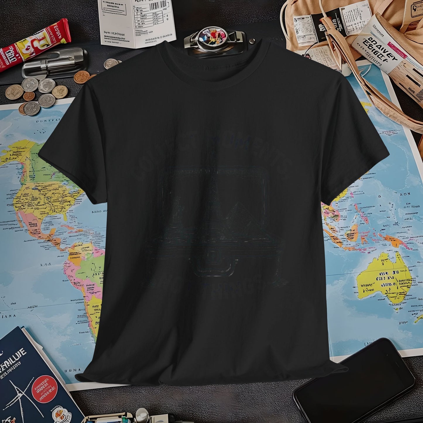 Collect Moments, Not Things T-Shirt – Inspirational Travel Quote Design Air Travel T-Shirts | Jetsetter, Airport, and International Flight Tees