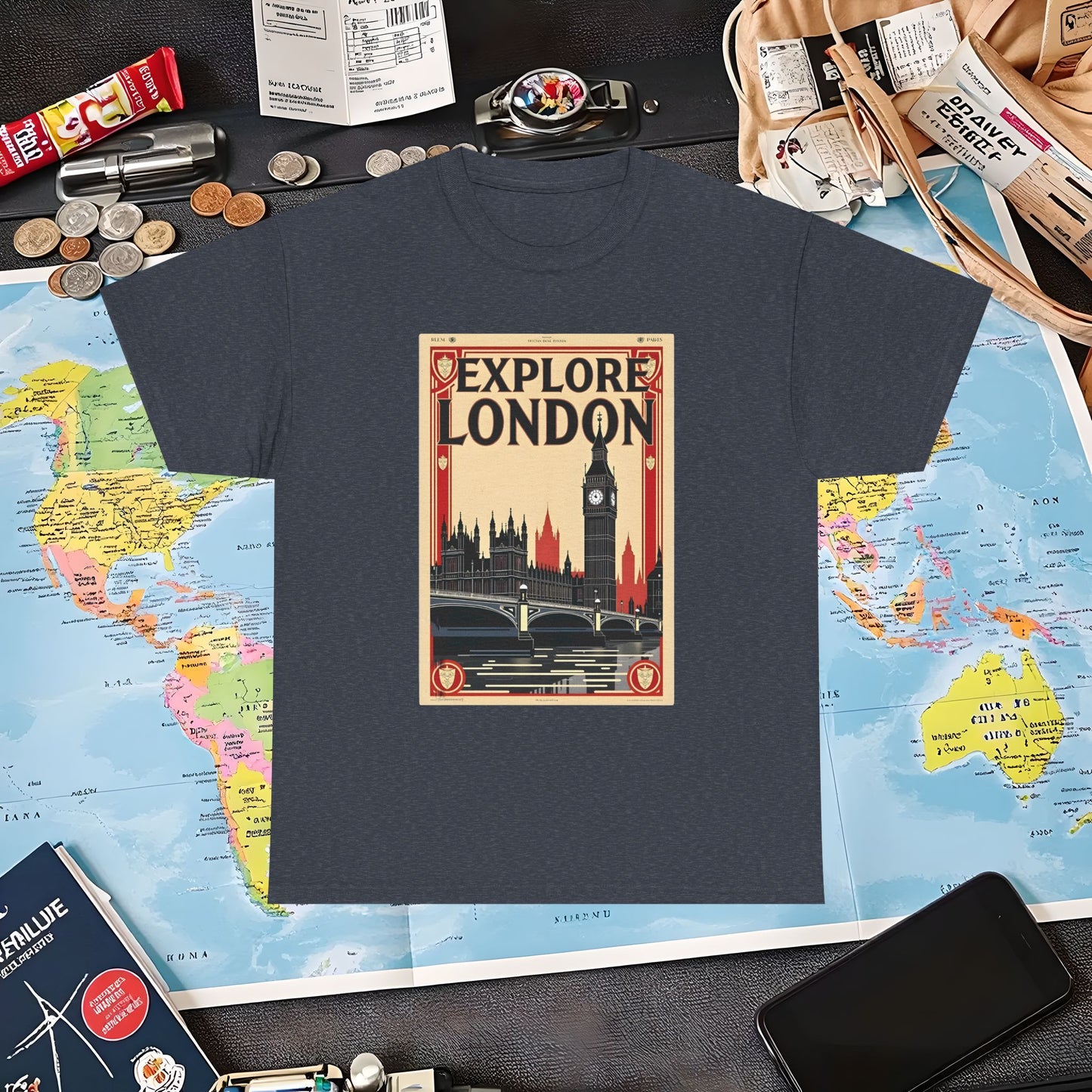 Vintage London Air Travel T-Shirts | Jetsetter, Airport, and International Flight Tees