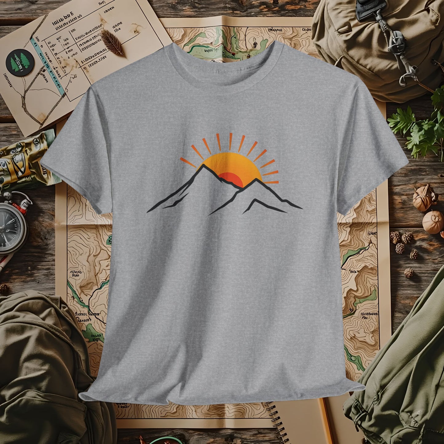 Sunrise Peaks Outdoor Adventure T-Shirts | Camping, Hiking, Rafting & Kayaking Tees for Nature Lovers