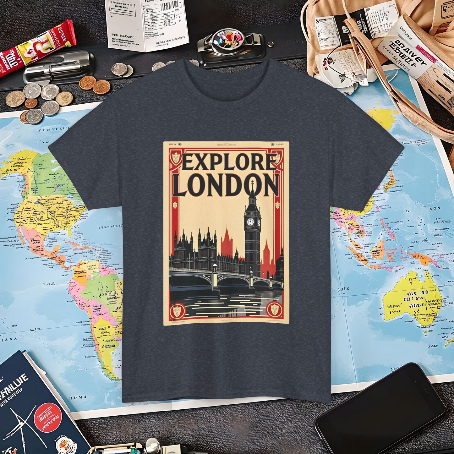 Vintage London Air Travel T-Shirts | Jetsetter, Airport, and International Flight Tees