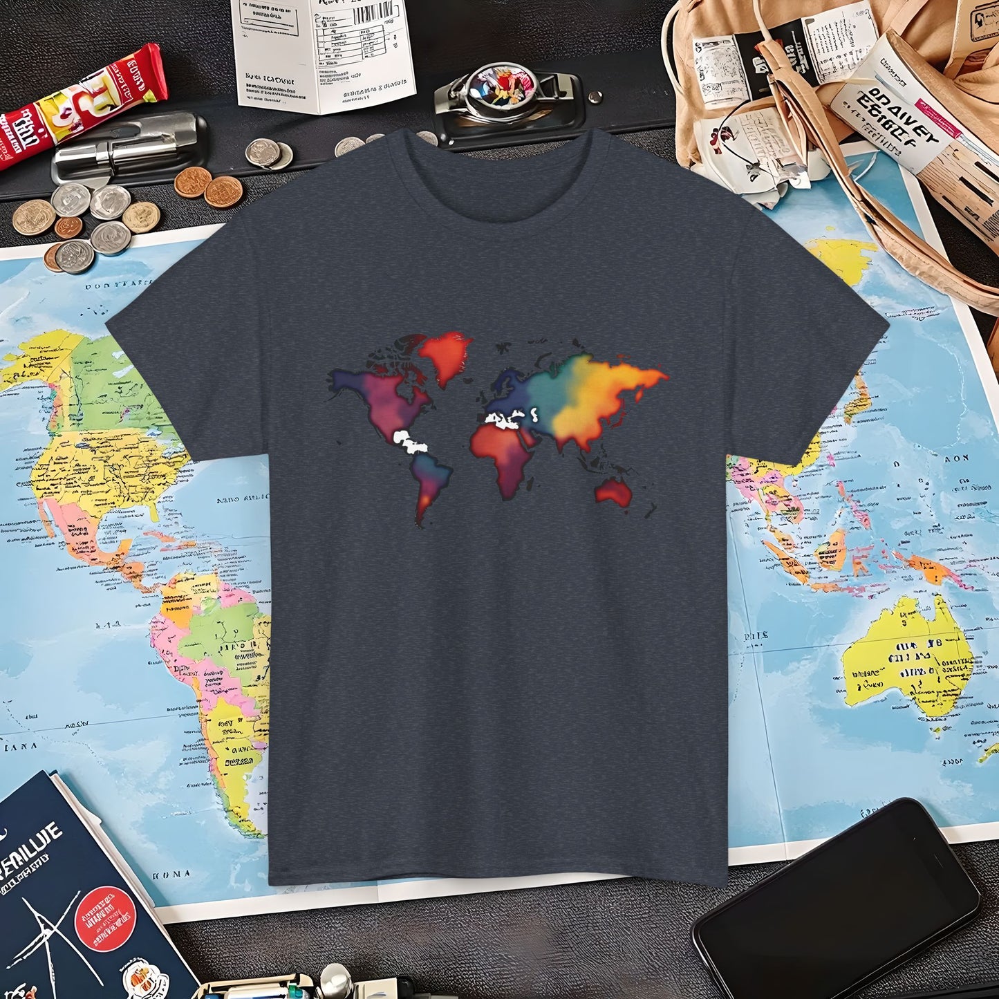 Colorful Wanderlust Air Travel T-Shirts | Jetsetter, Airport, and International Flight Tees