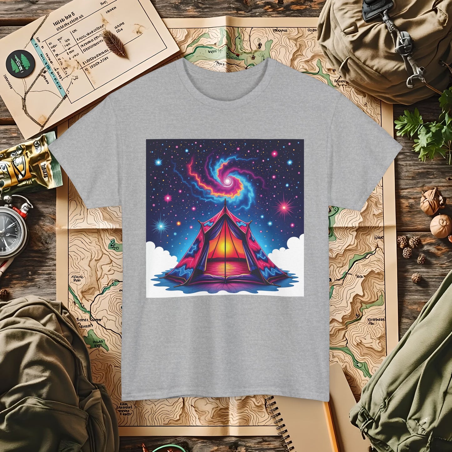 Cosmic Tent Outdoor Adventure T-Shirts | Camping, Hiking, Rafting & Kayaking Tees for Nature Lovers