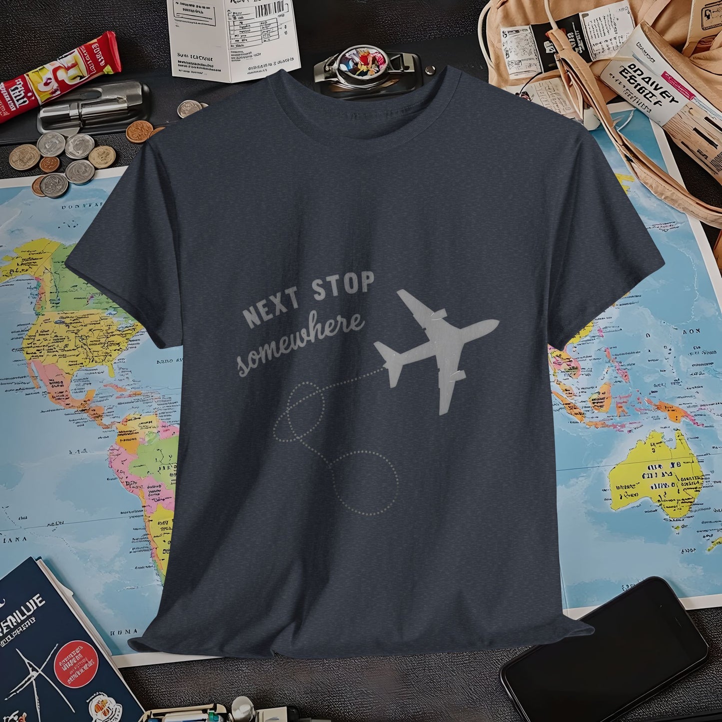 Next Stop... Somewhere, Air Travel T-Shirts | Jetsetter, Airport, and International Flight Tees