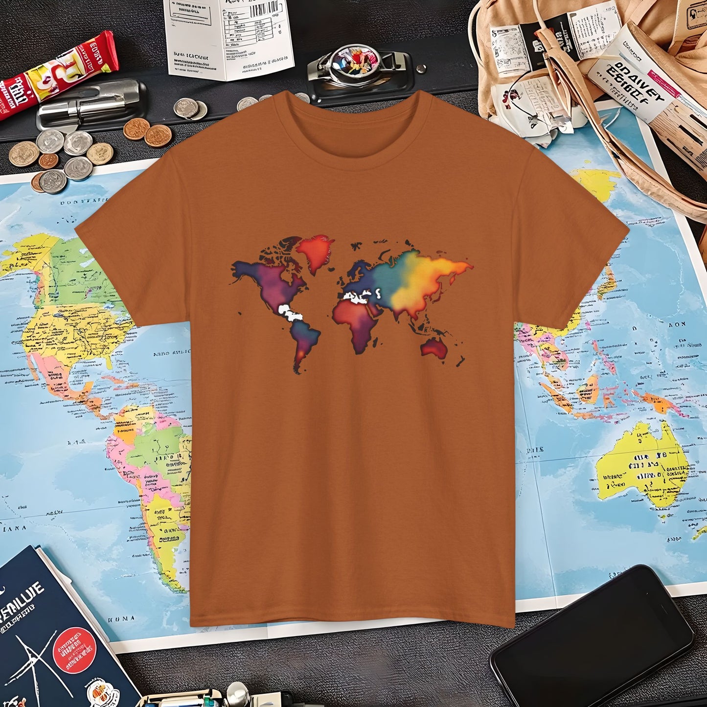 Colorful Wanderlust Air Travel T-Shirts | Jetsetter, Airport, and International Flight Tees