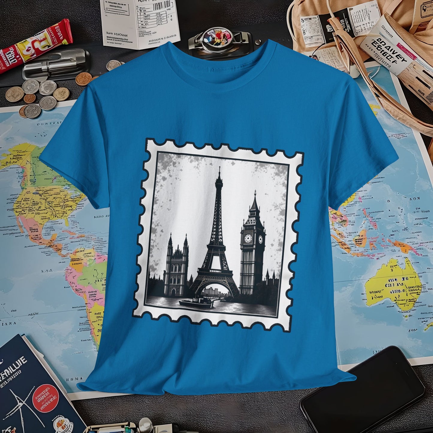 Europe Stamp Air Travel T-Shirts | Jetsetter, Airport, and International Flight Tees
