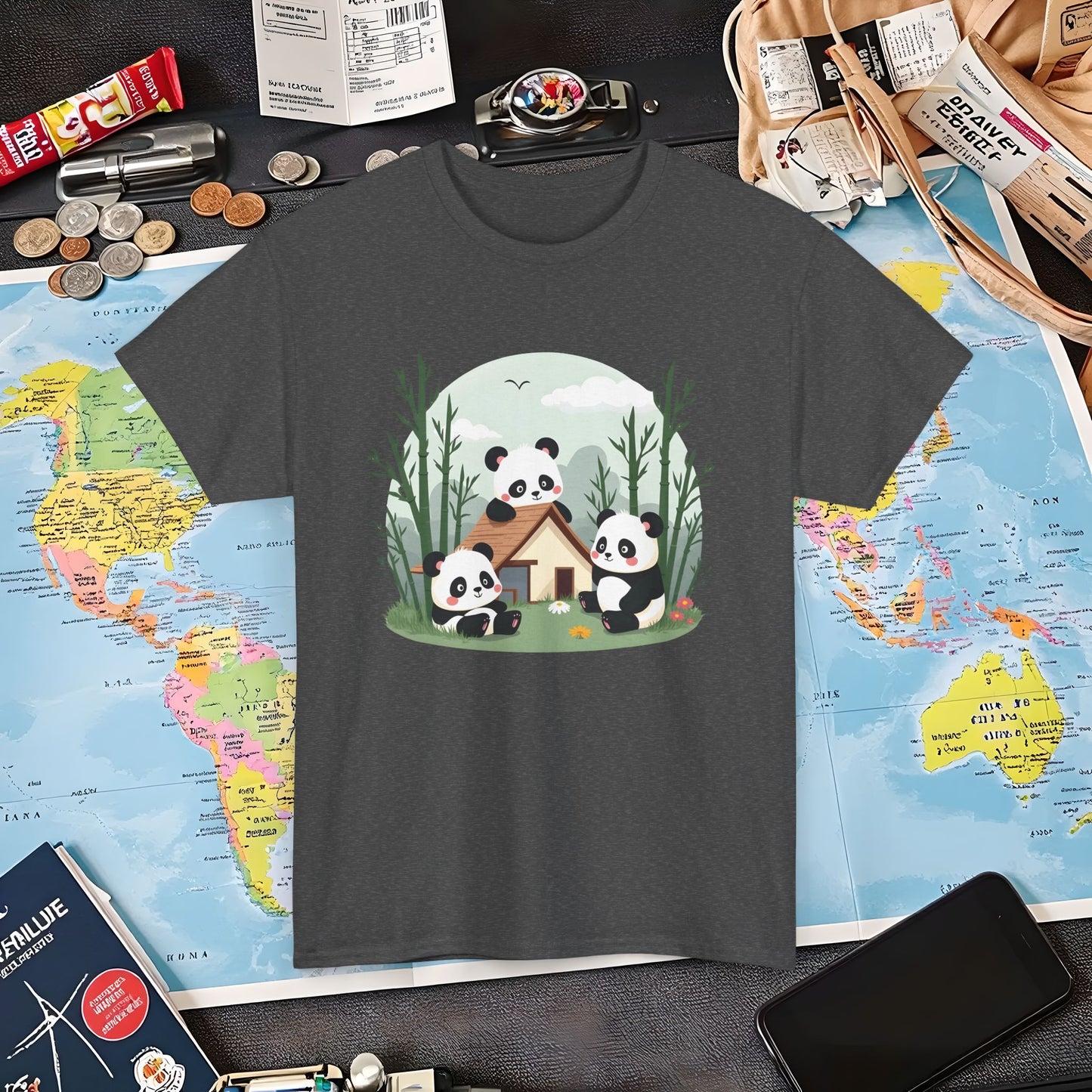 Panda Paradise Air Travel T-Shirts | Jetsetter, Airport, and International Flight Tees