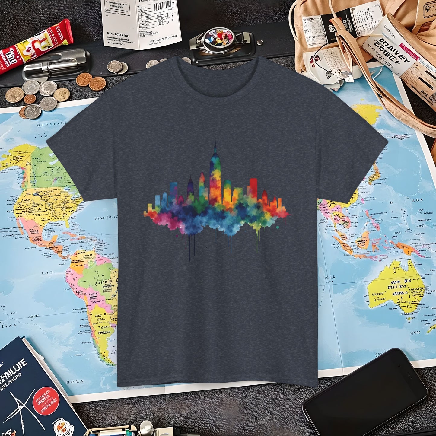 Vibrant Skyline T-Shirts | Jetsetter, Airport, and International Flight Tees