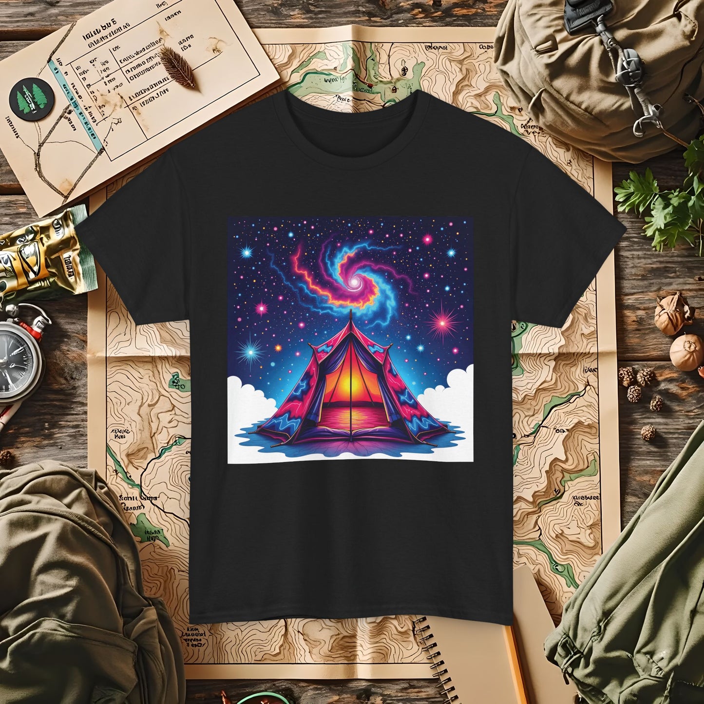 Cosmic Tent Outdoor Adventure T-Shirts | Camping, Hiking, Rafting & Kayaking Tees for Nature Lovers