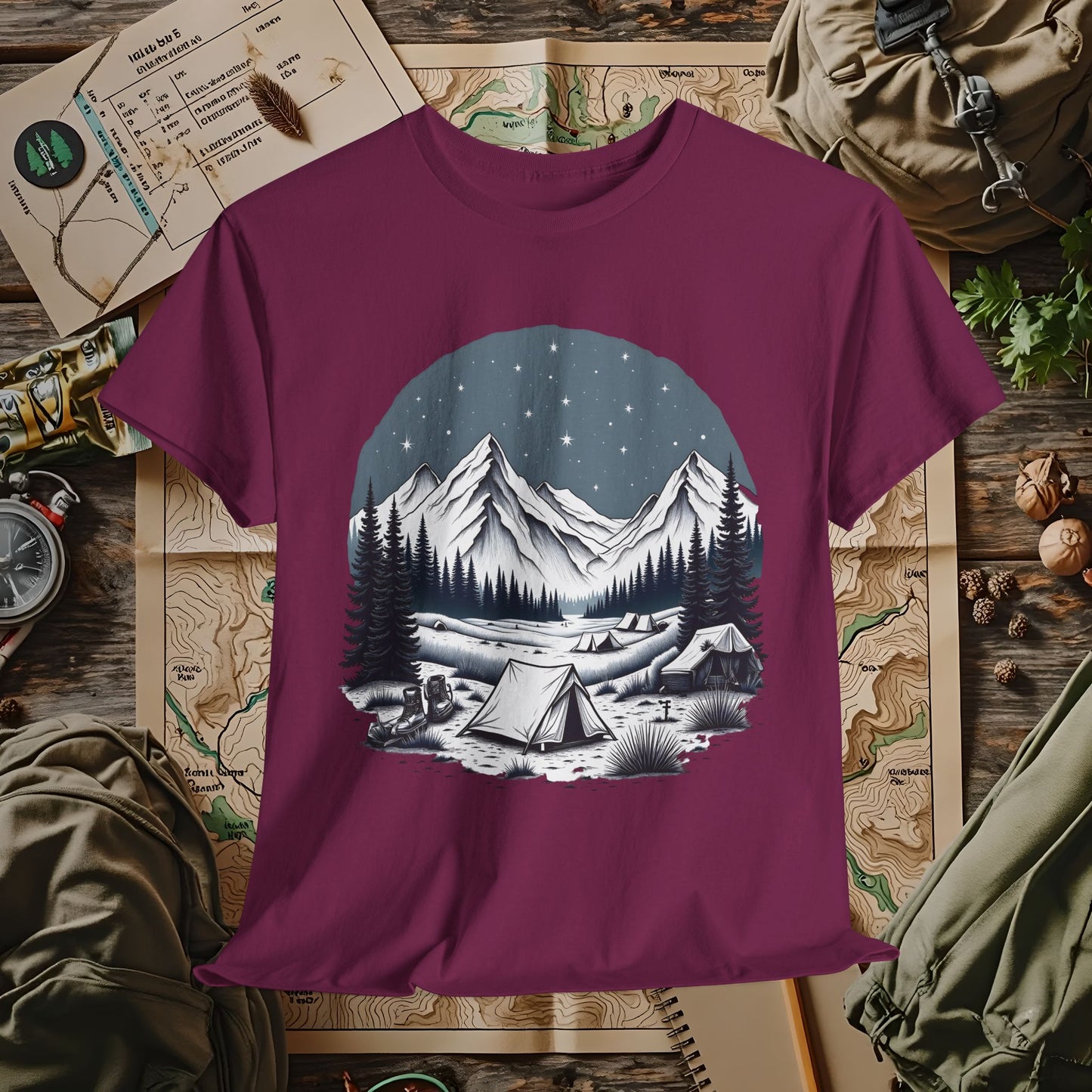 Rustic Outdoor Adventure T-Shirts | Camping, Hiking, Rafting & Kayaking Tees for Nature Lovers
