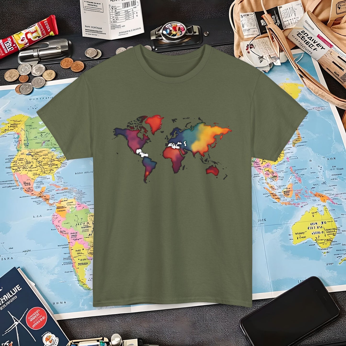 Colorful Wanderlust Air Travel T-Shirts | Jetsetter, Airport, and International Flight Tees