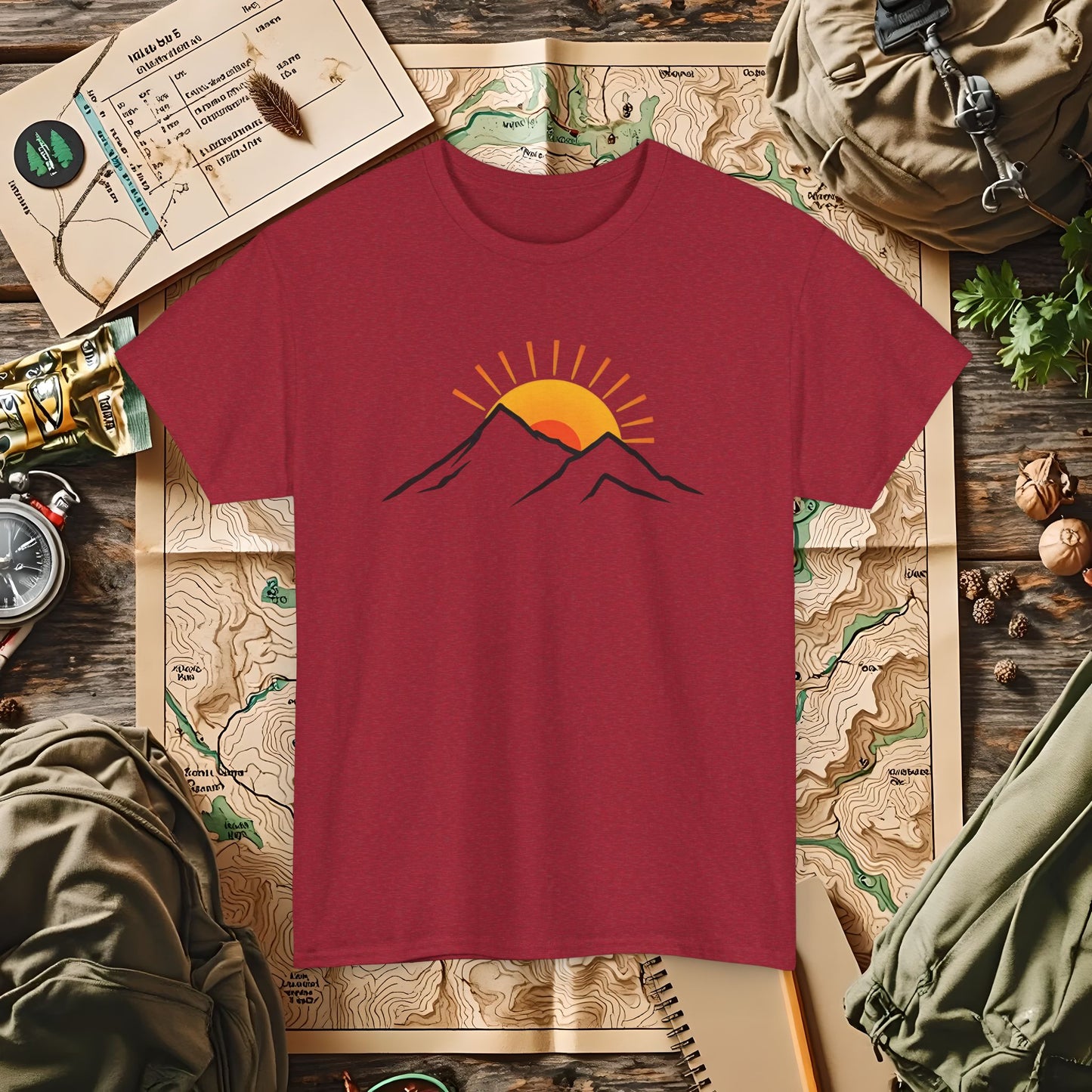 Sunrise Peaks Outdoor Adventure T-Shirts | Camping, Hiking, Rafting & Kayaking Tees for Nature Lovers