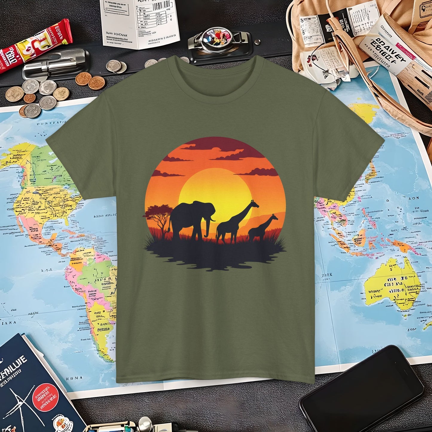 Savanna Silhouettes Air Travel T-Shirts | Jetsetter, Airport, and International Flight Tees