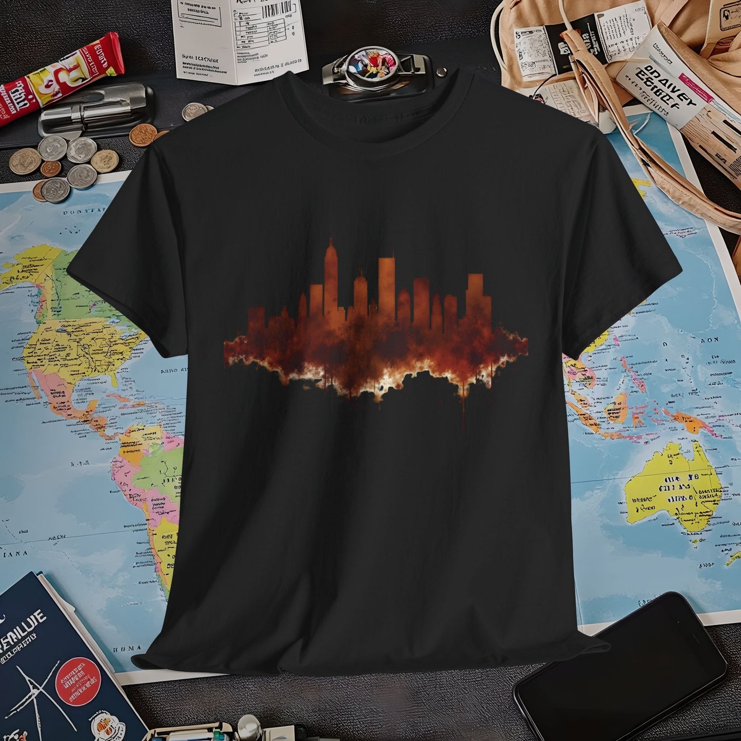 Rusty Skyline Air Travel T-Shirts | Jetsetter, Airport, and International Flight Tees