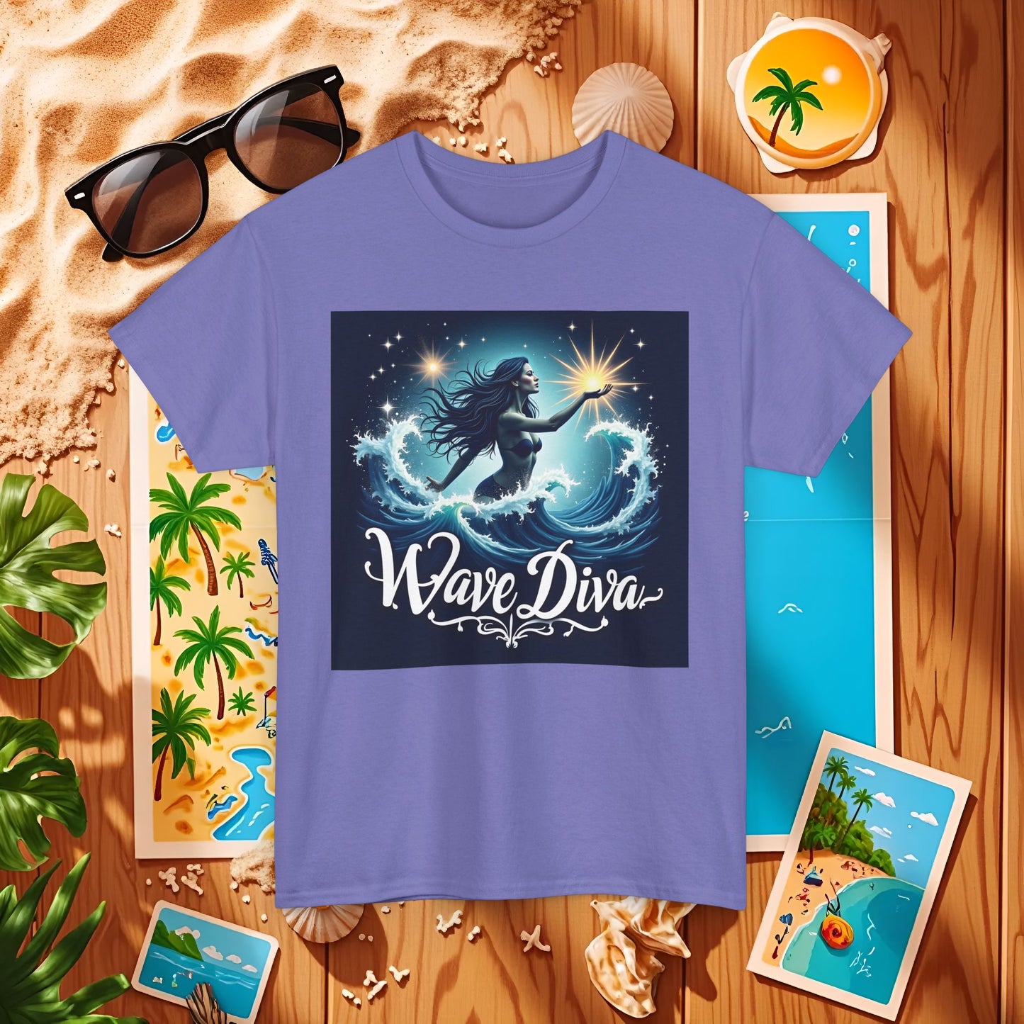 Celestial Waves Beach Travel T-Shirts | Tropical Vacation & Coastal Lifestyle Tees