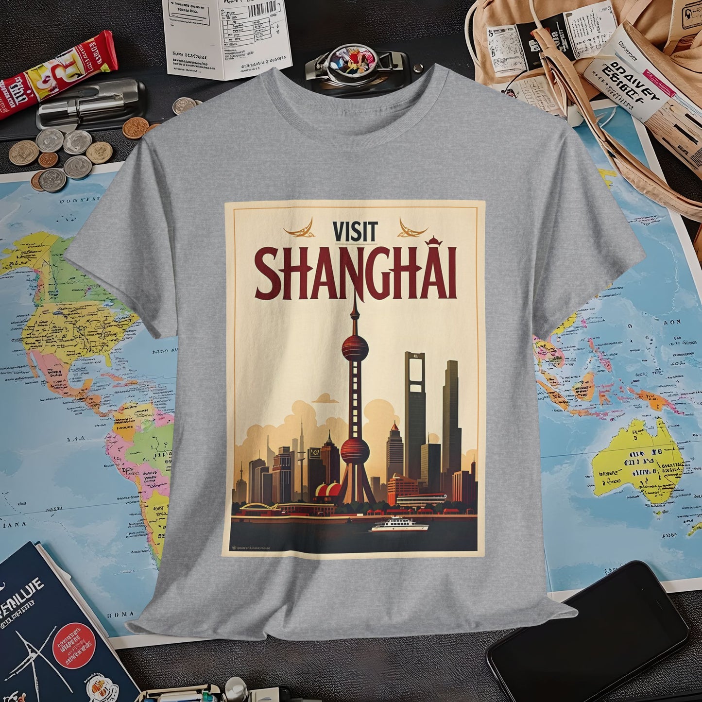 Shanghai Elegance Air Travel T-Shirts | Jetsetter, Airport, and International Flight Tees