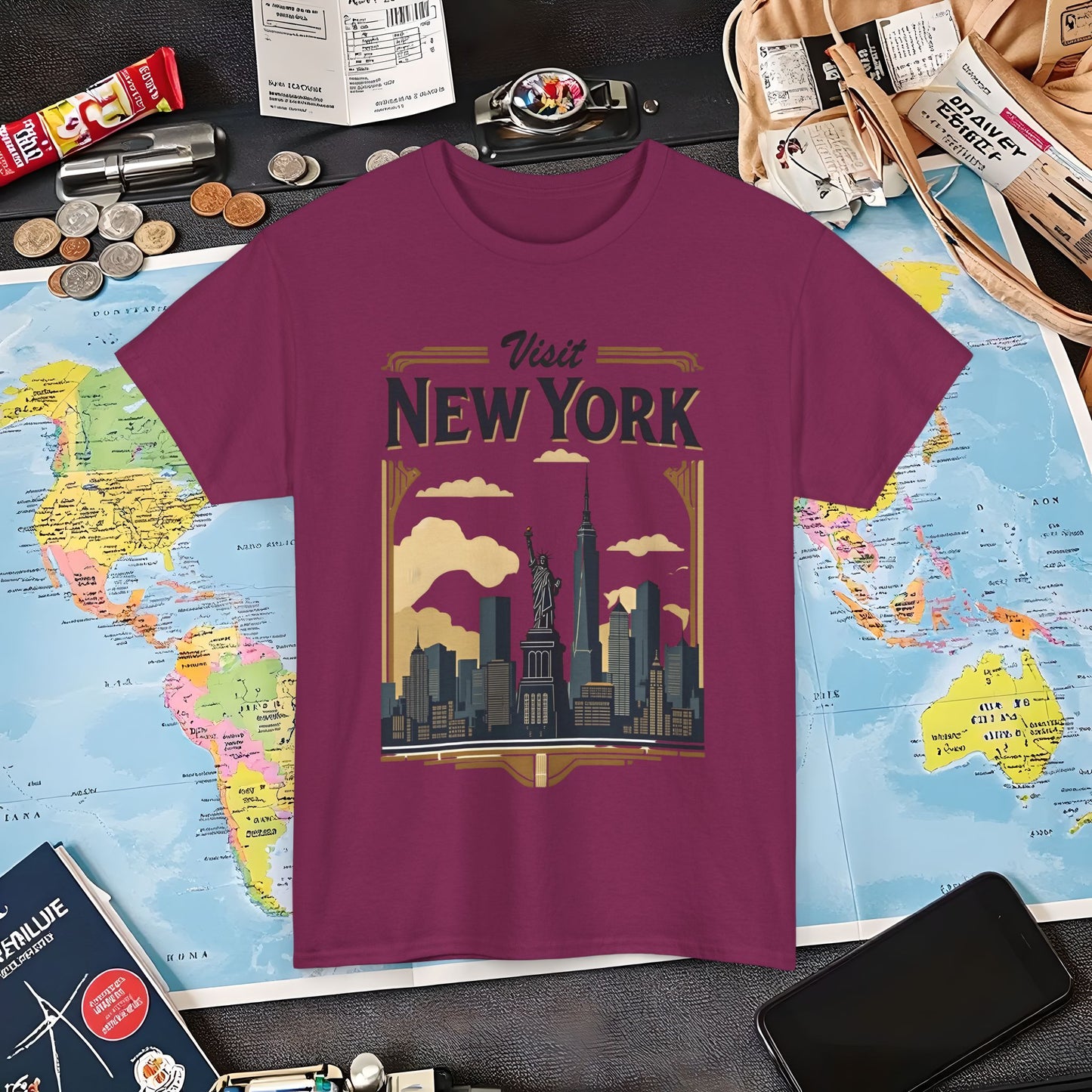 Art Deco NYC Air Travel T-Shirts | Jetsetter, Airport, and International Flight Tees