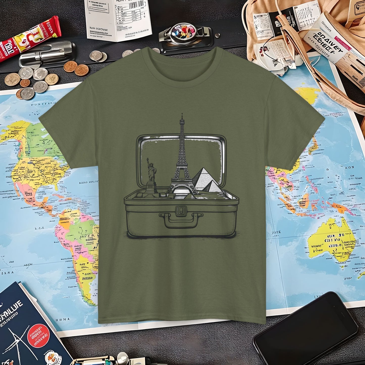 Wanderlust Suitcase Air Travel T-Shirts | Jetsetter, Airport, and International Flight Tees
