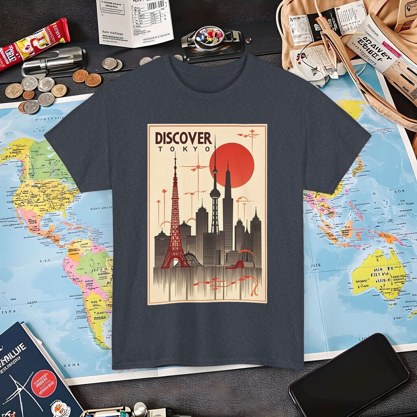 Tokyo Art Deco Air Travel T-Shirts | Jetsetter, Airport, and International Flight Tees