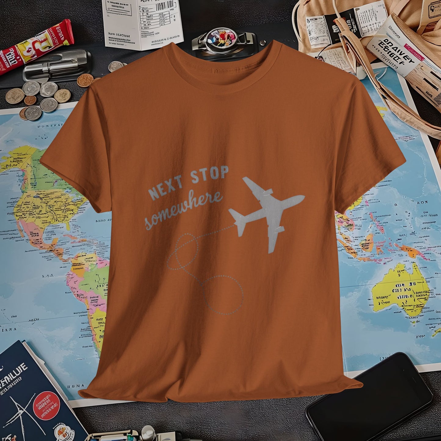 Next Stop... Somewhere, Air Travel T-Shirts | Jetsetter, Airport, and International Flight Tees