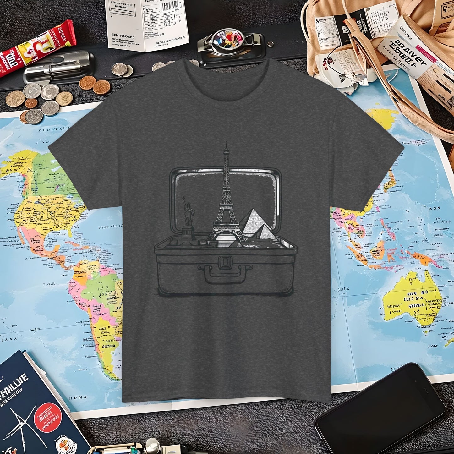 Wanderlust Suitcase Air Travel T-Shirts | Jetsetter, Airport, and International Flight Tees