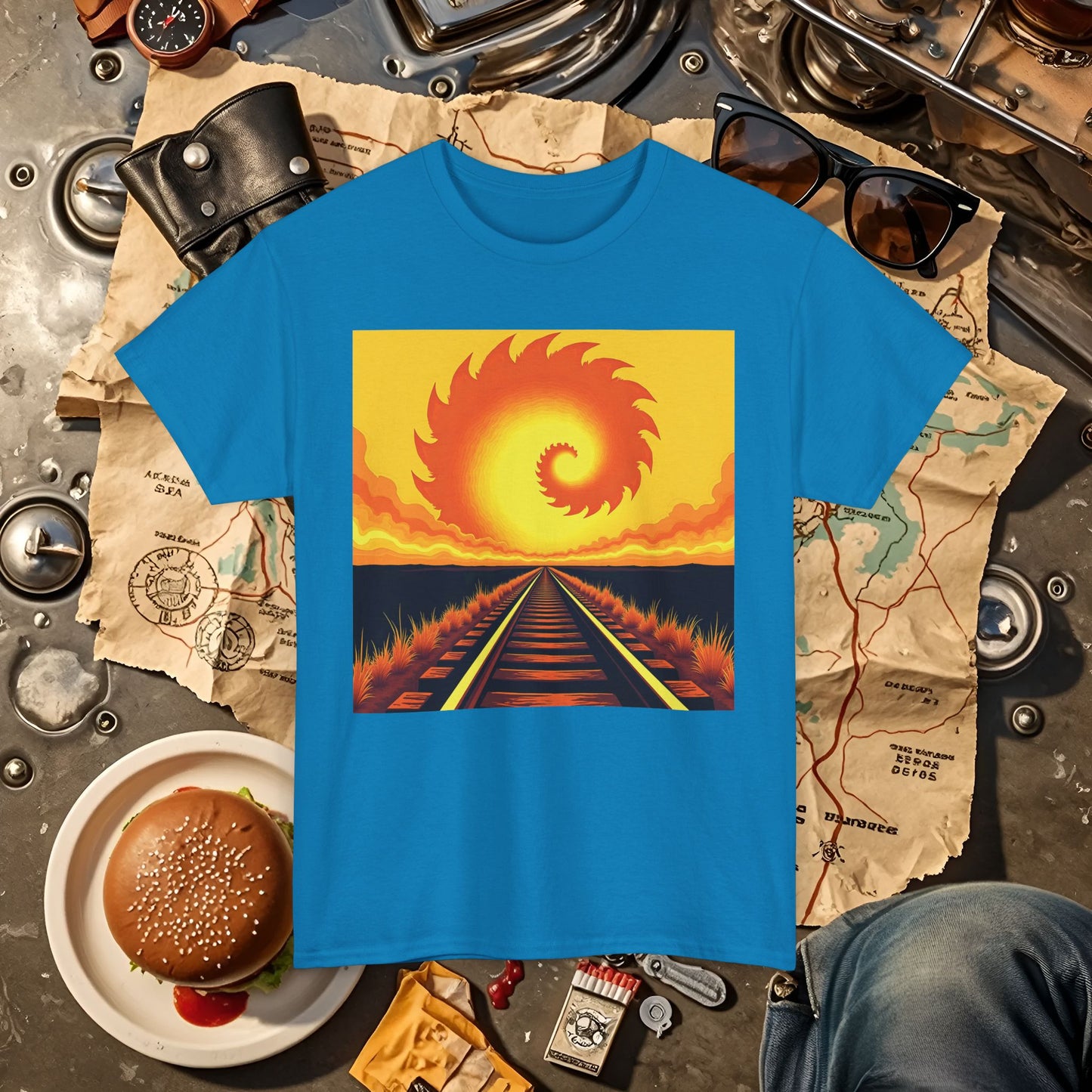 Sunset Journey Road Trip & Vehicle Travel T-Shirts | Car, RV, and Motorcycle Adventure Tees