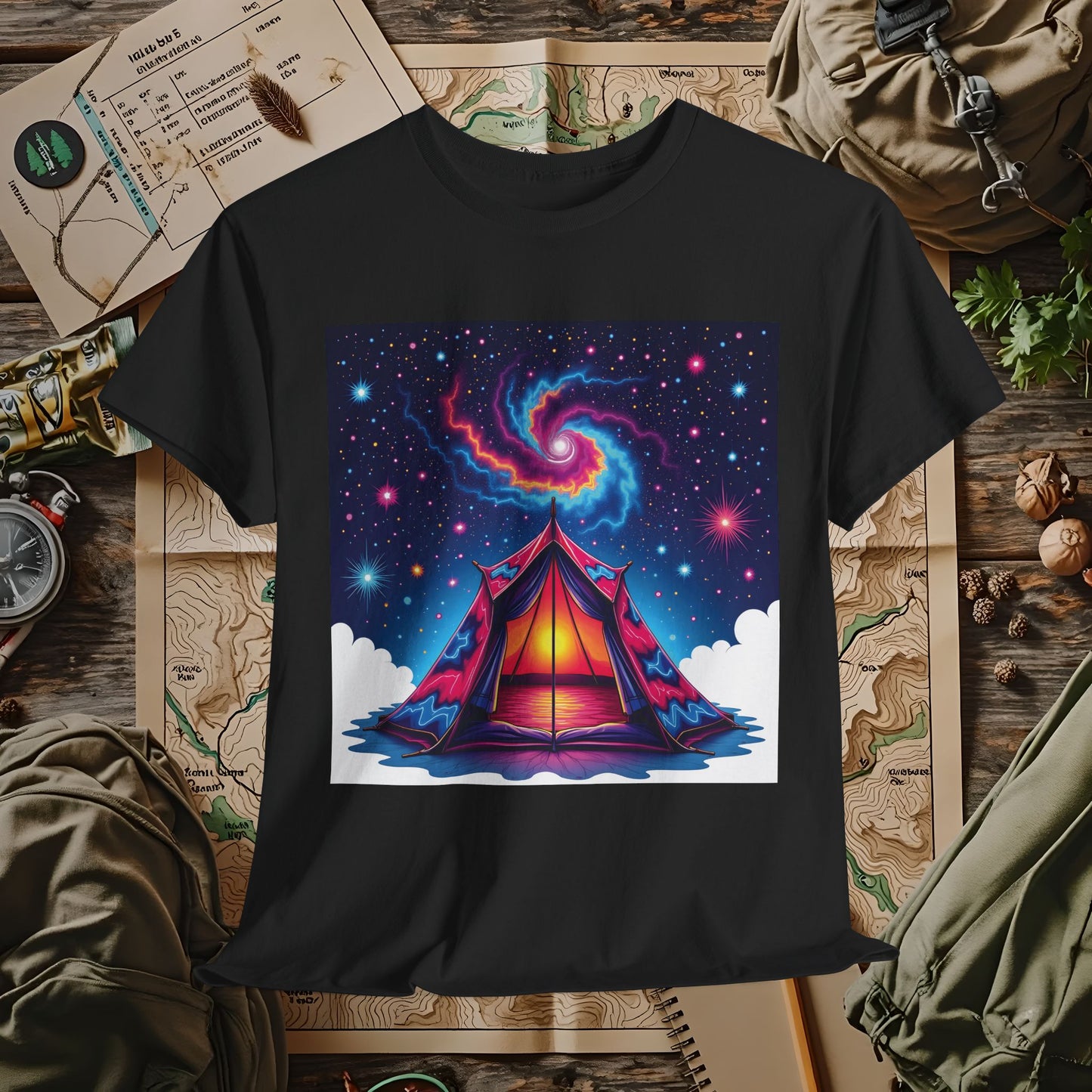 Cosmic Tent Outdoor Adventure T-Shirts | Camping, Hiking, Rafting & Kayaking Tees for Nature Lovers