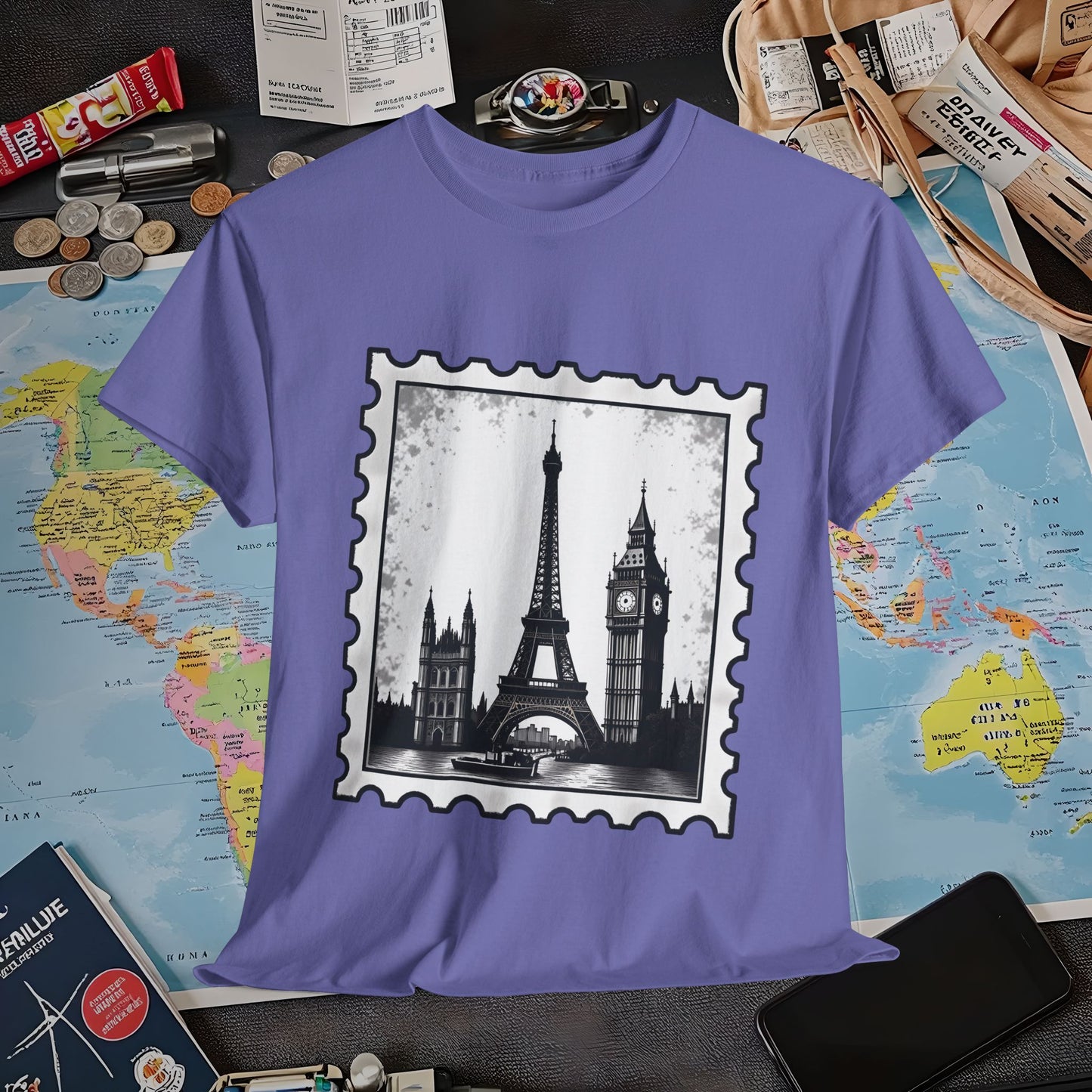 Europe Stamp Air Travel T-Shirts | Jetsetter, Airport, and International Flight Tees