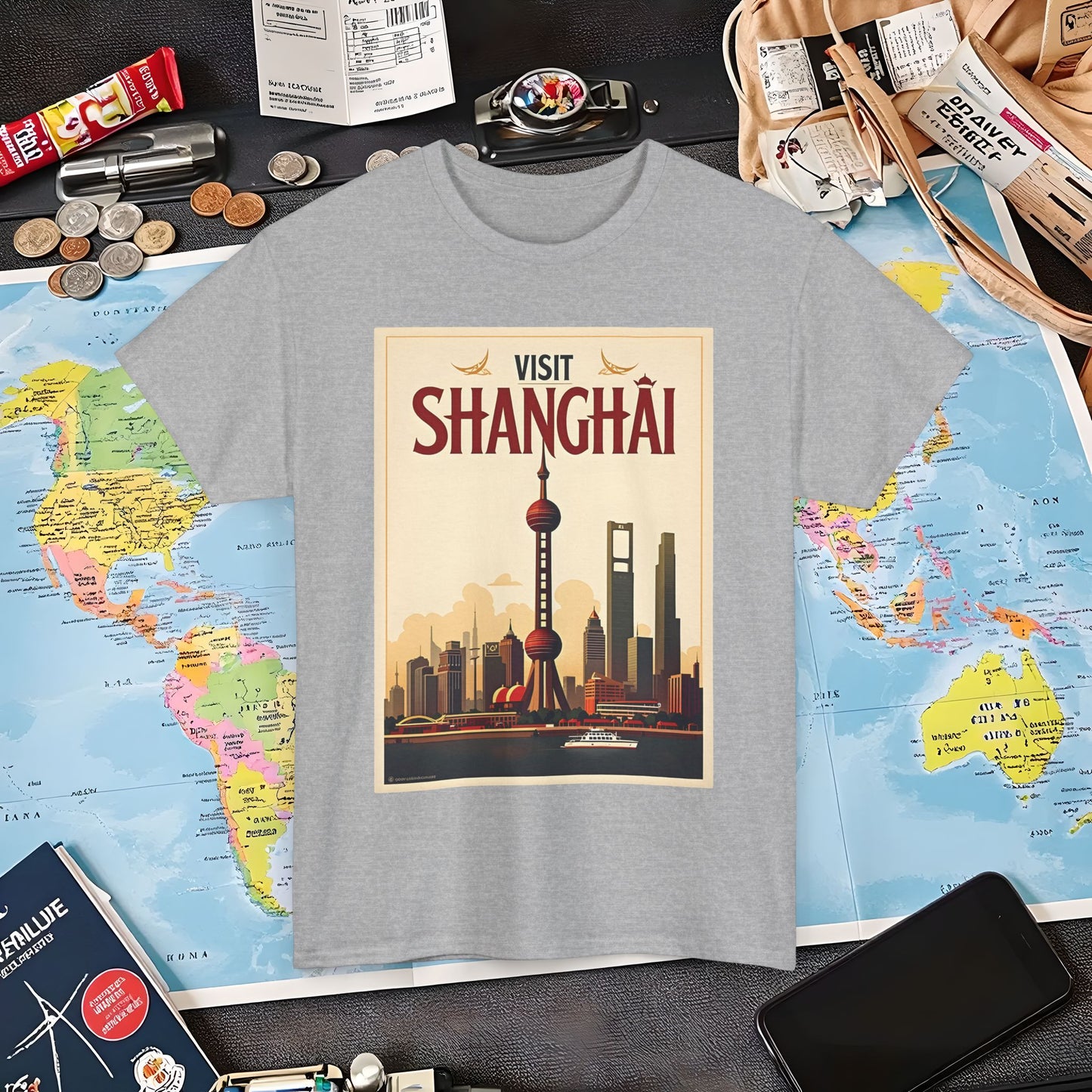 Shanghai Elegance Air Travel T-Shirts | Jetsetter, Airport, and International Flight Tees