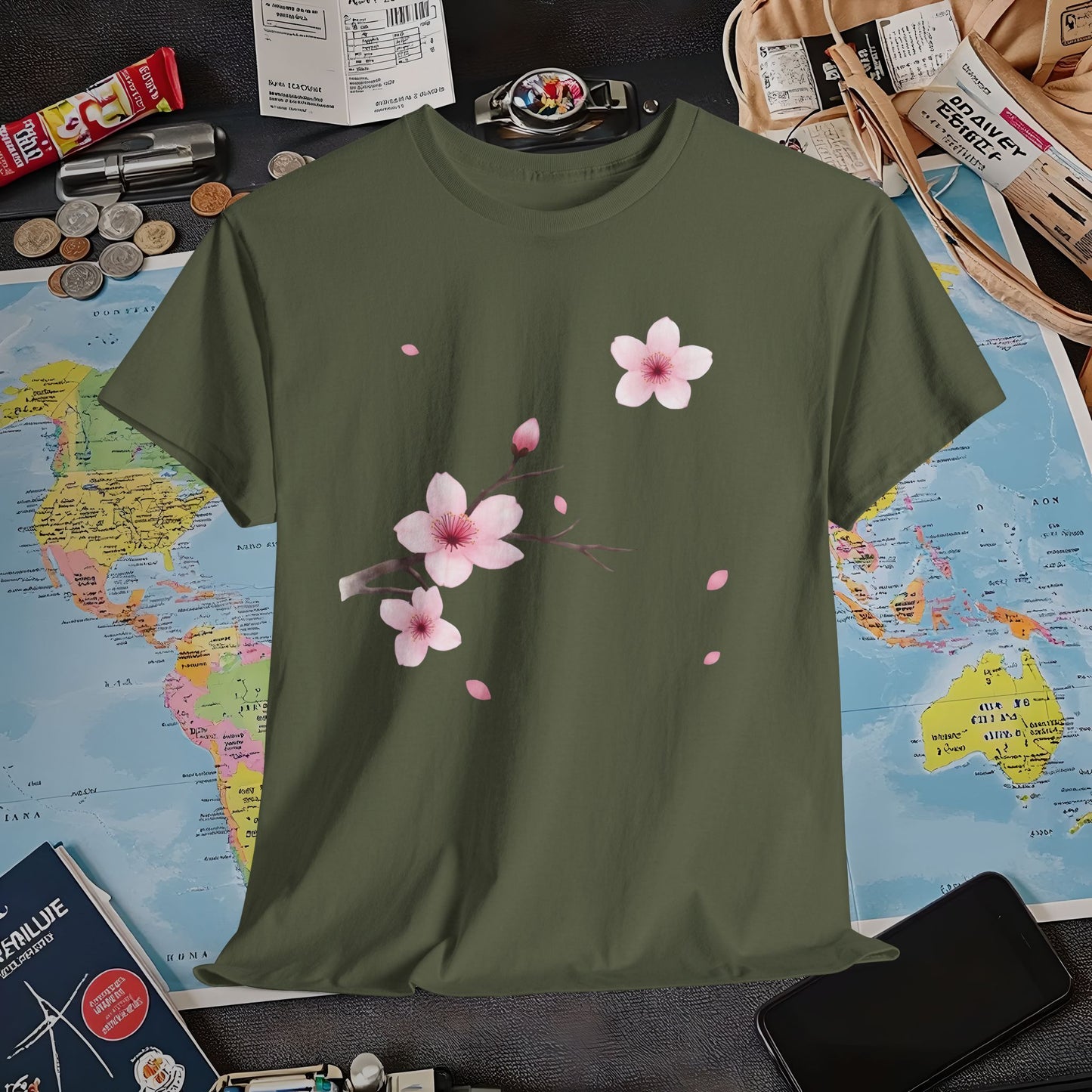 Cherry Blossom Air Travel T-Shirts | Jetsetter, Airport, and International Flight Tees