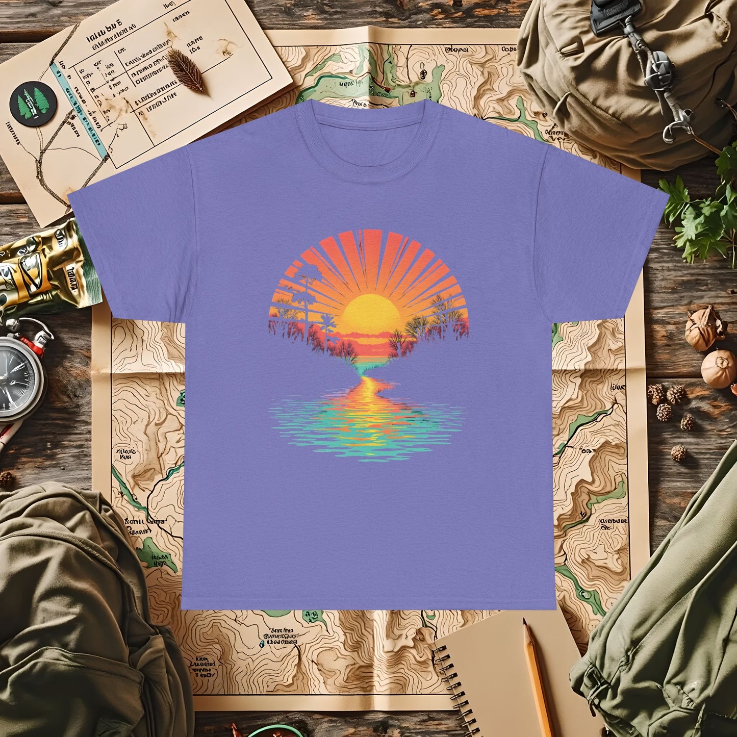 Quirky Sunset Outdoor Adventure T-Shirts | Camping, Hiking, Rafting & Kayaking Tees for Nature Lovers