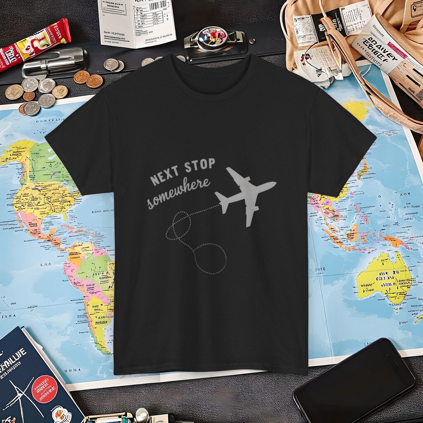 Next Stop... Somewhere, Air Travel T-Shirts | Jetsetter, Airport, and International Flight Tees