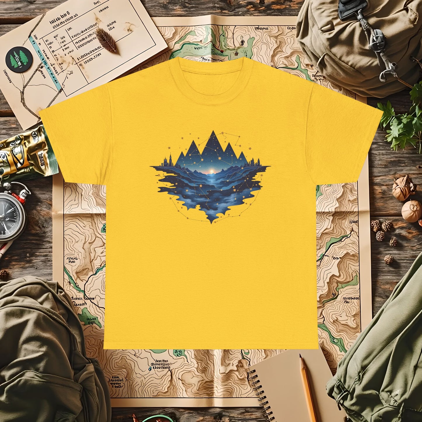 Celestial Landscapes Outdoor Adventure T-Shirts | Camping, Hiking, Rafting & Kayaking Tees for Nature Lovers