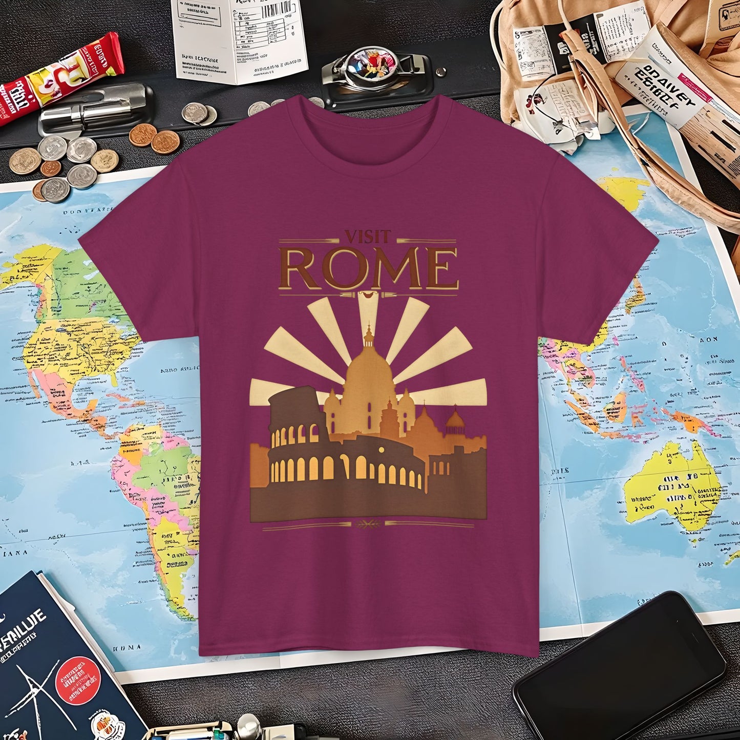 Rome Vintage Air Travel T-Shirts | Jetsetter, Airport, and International Flight Tees