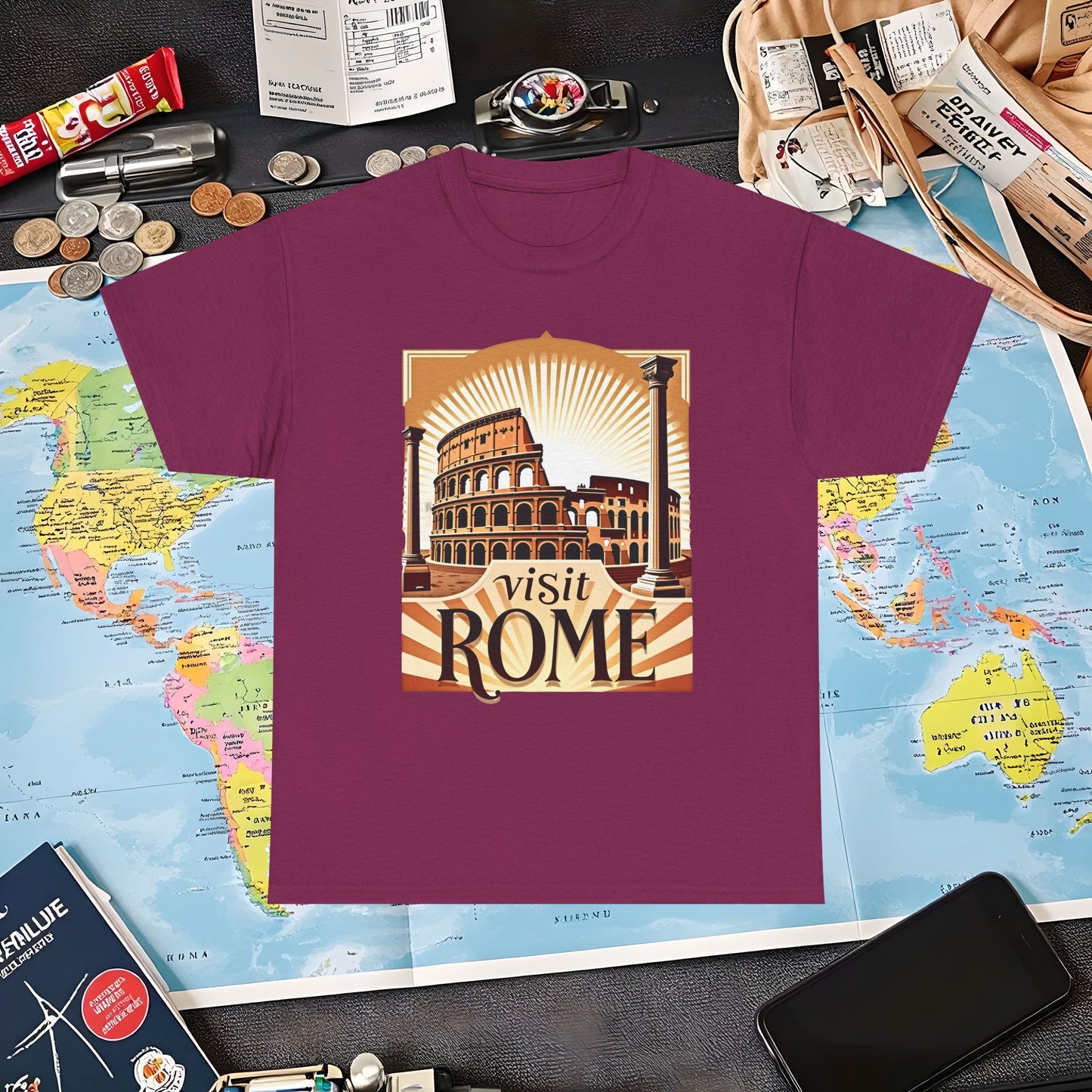 Rome Retro Air Travel T-Shirts | Jetsetter, Airport, and International Flight Tees