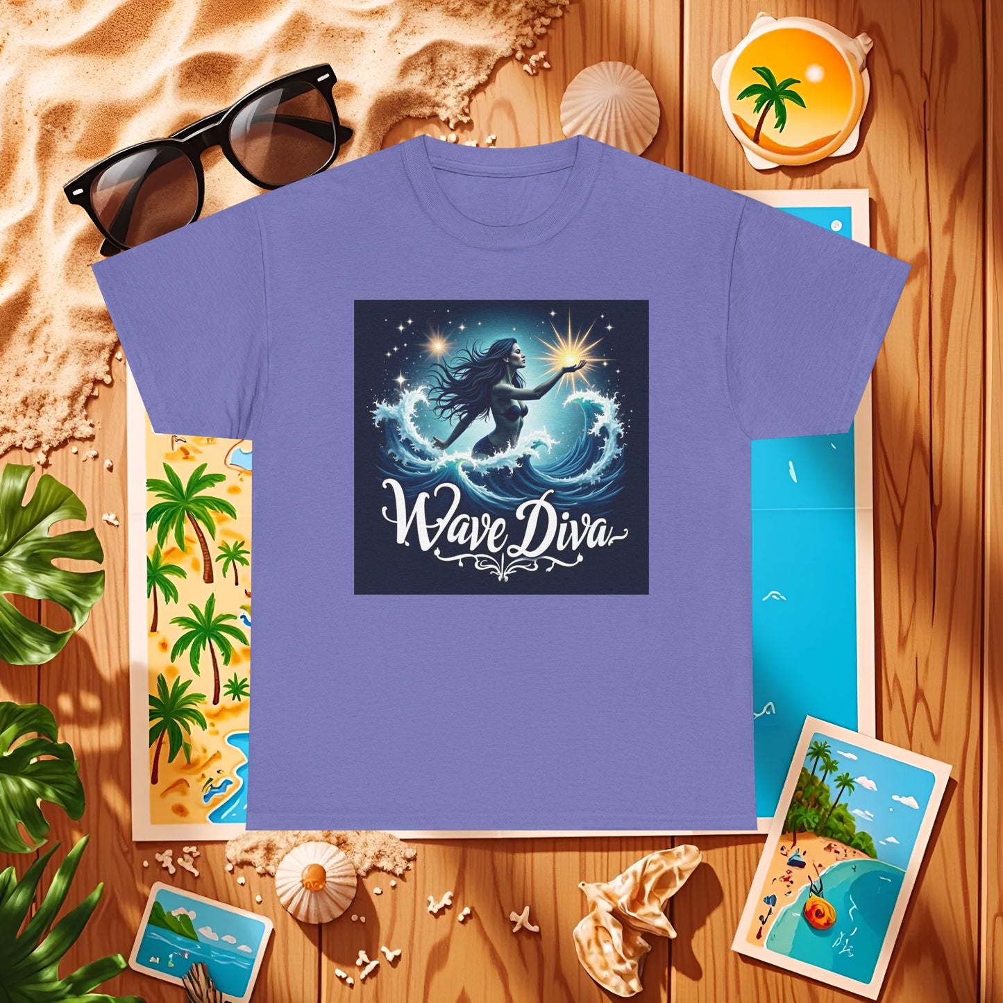 Celestial Waves Beach Travel T-Shirts | Tropical Vacation & Coastal Lifestyle Tees