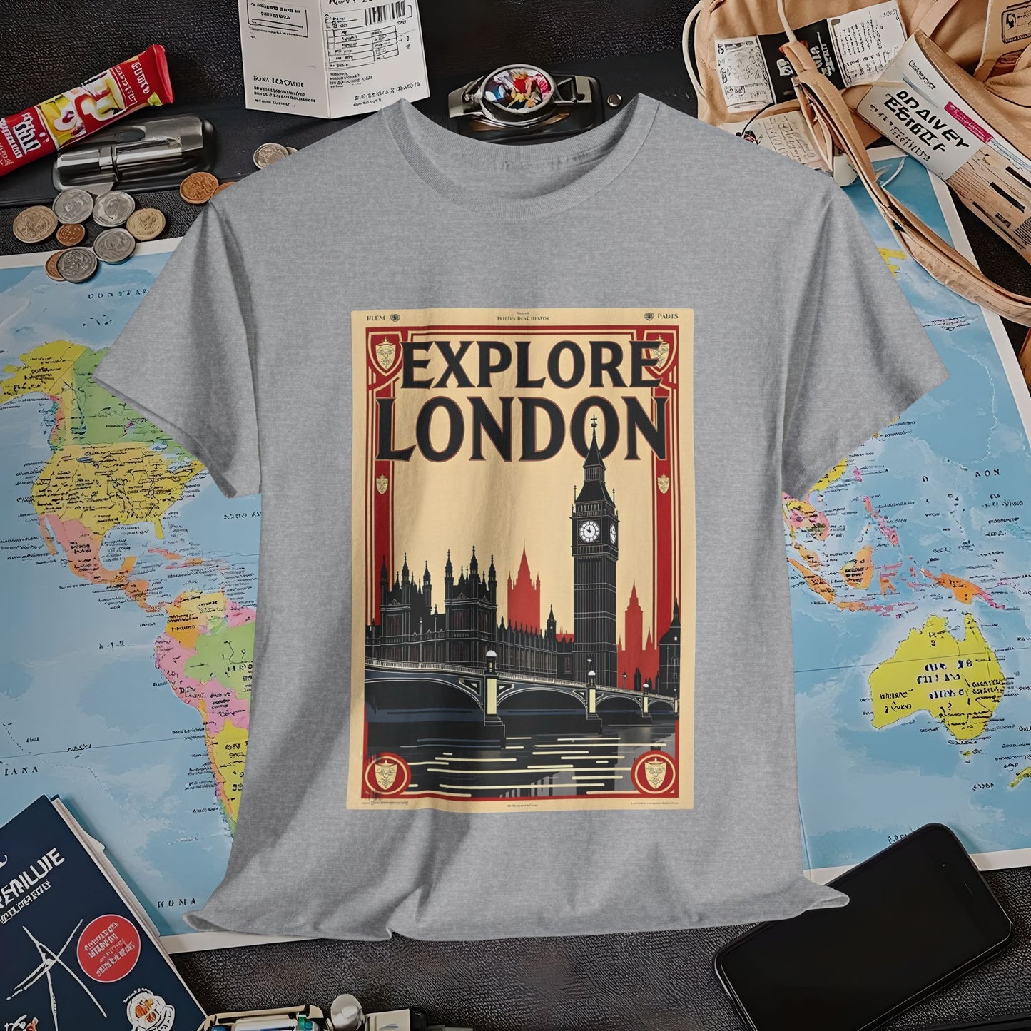 Vintage London Air Travel T-Shirts | Jetsetter, Airport, and International Flight Tees