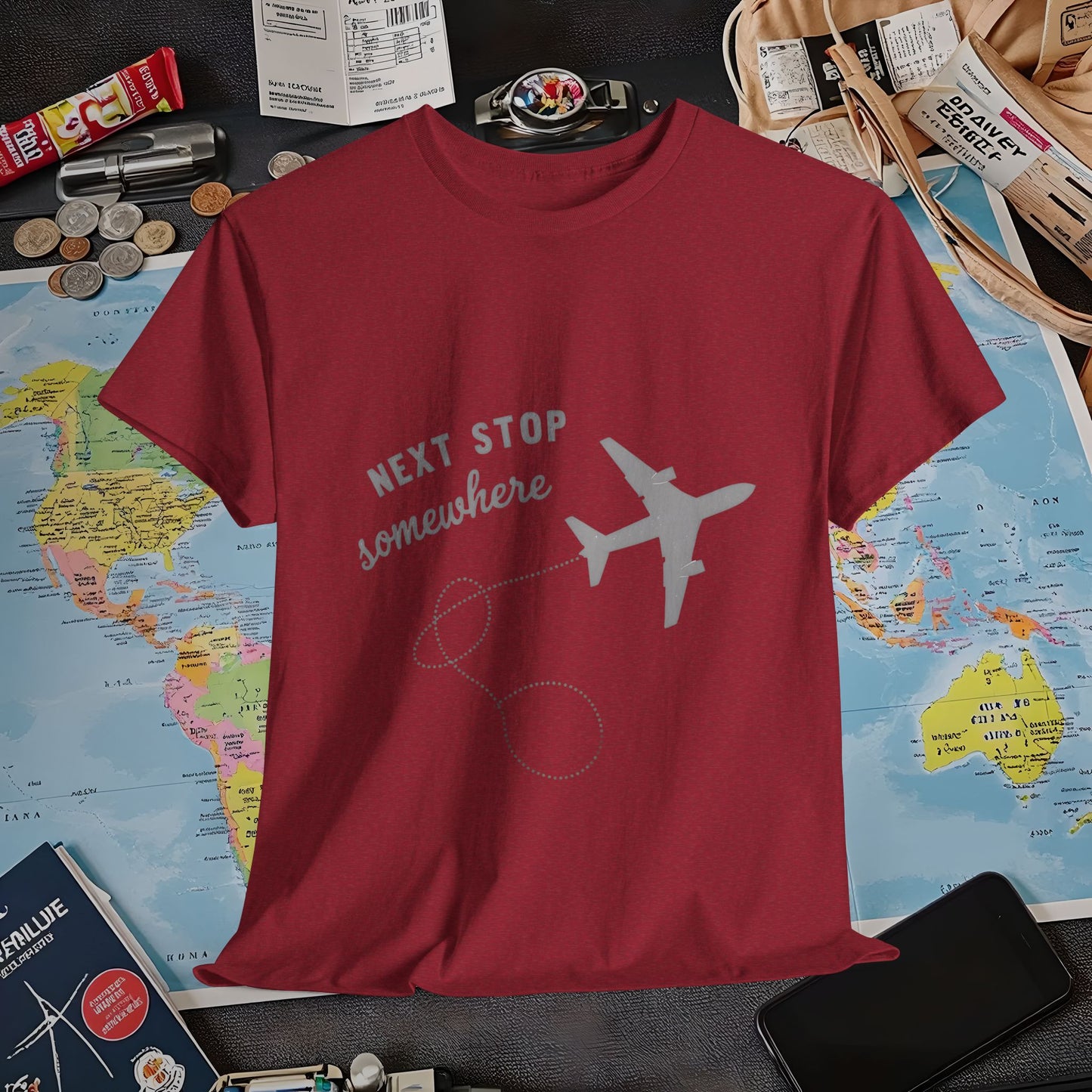 Next Stop... Somewhere, Air Travel T-Shirts | Jetsetter, Airport, and International Flight Tees