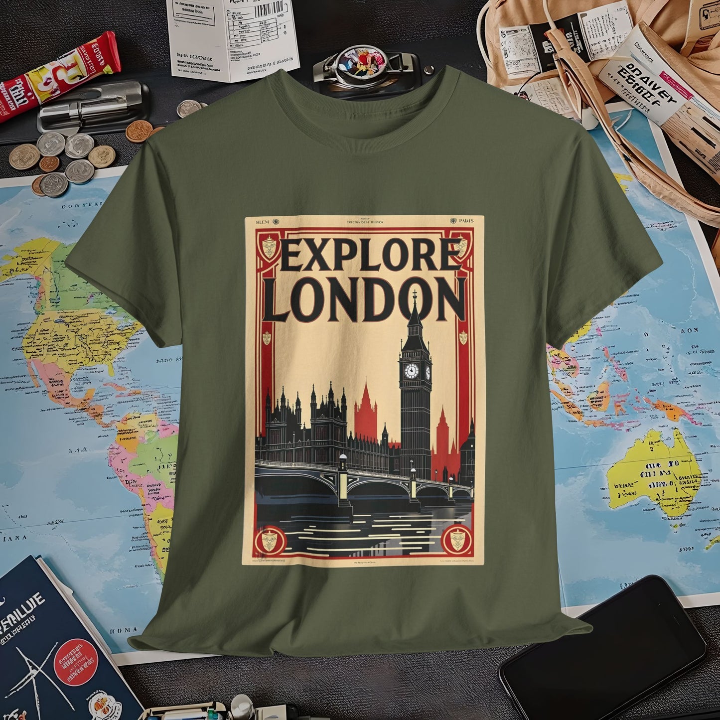 Vintage London Air Travel T-Shirts | Jetsetter, Airport, and International Flight Tees