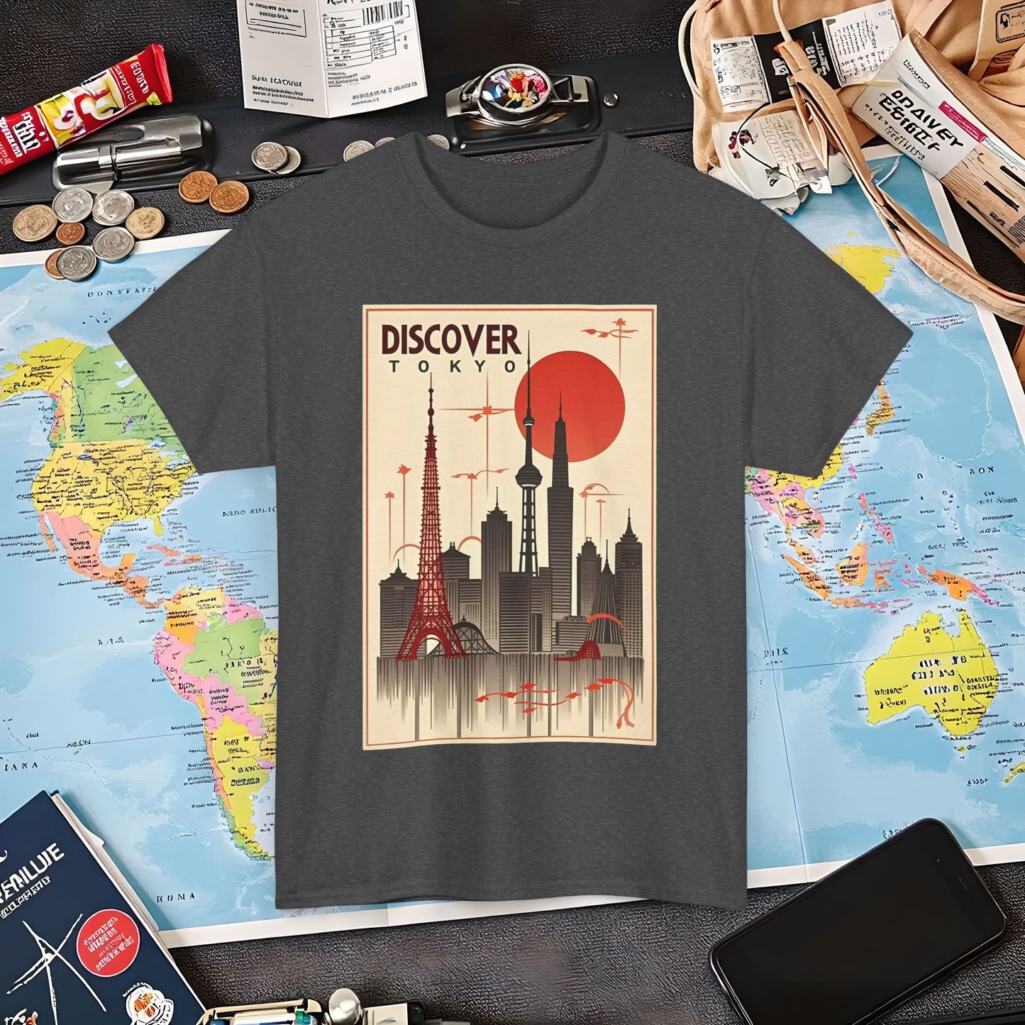 Tokyo Art Deco Air Travel T-Shirts | Jetsetter, Airport, and International Flight Tees