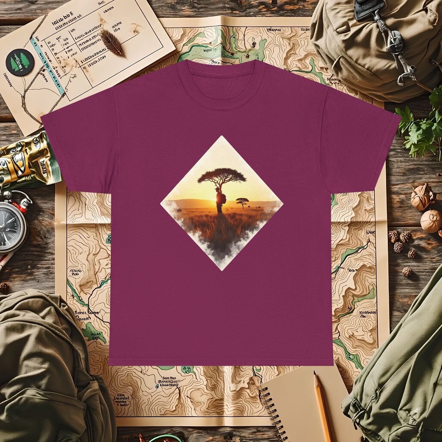 Savannah Journey Outdoor Adventure T-Shirts | Camping, Hiking, Rafting & Kayaking Tees for Nature Lovers