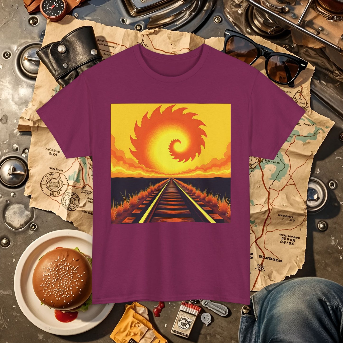 Sunset Journey Road Trip & Vehicle Travel T-Shirts | Car, RV, and Motorcycle Adventure Tees