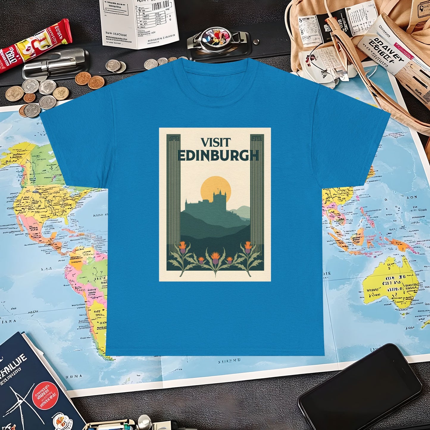 Edinburgh Poster Air Travel T-Shirts | Jetsetter, Airport, and International Flight Tees