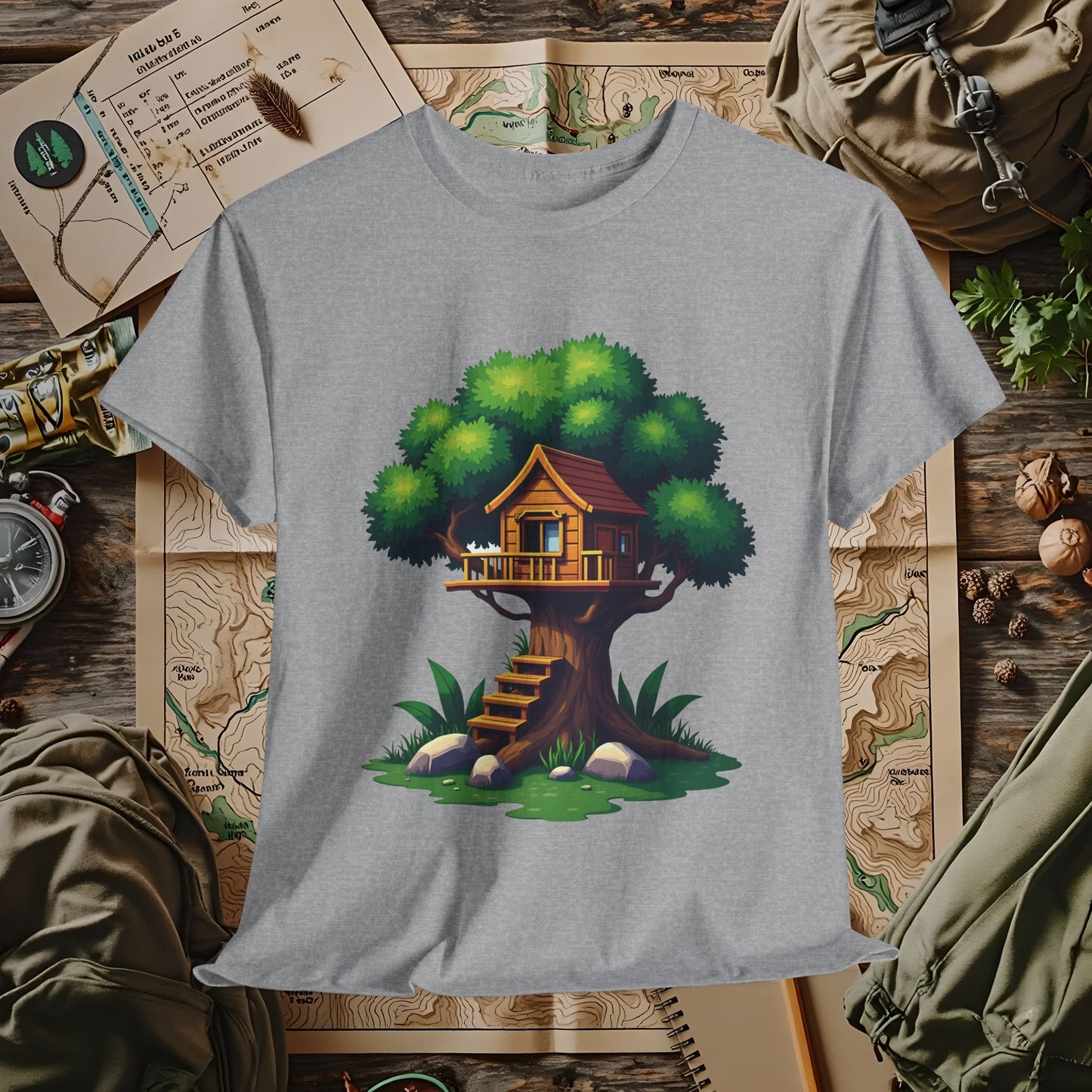 Pixel Treehouse Outdoor Adventure T-Shirts | Camping, Hiking, Rafting & Kayaking Tees for Nature Lovers
