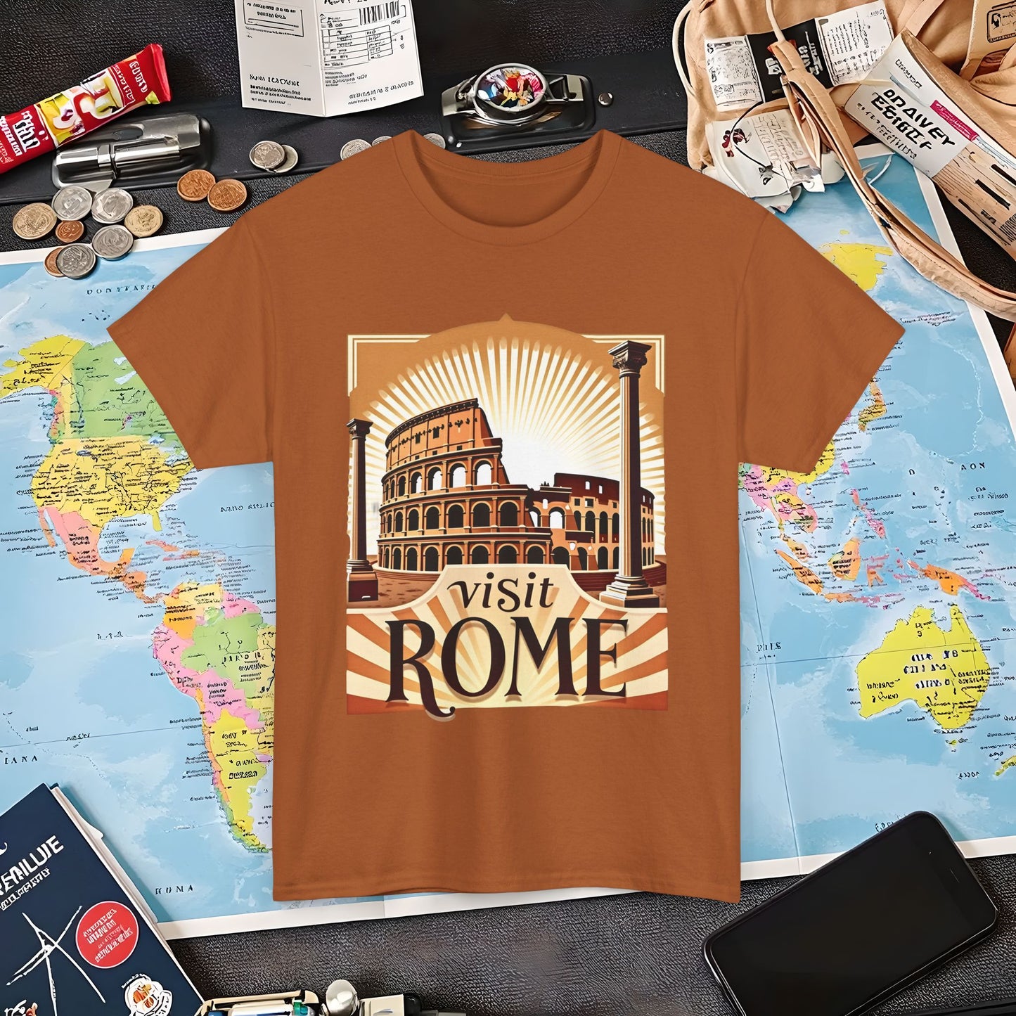 Rome Retro Air Travel T-Shirts | Jetsetter, Airport, and International Flight Tees